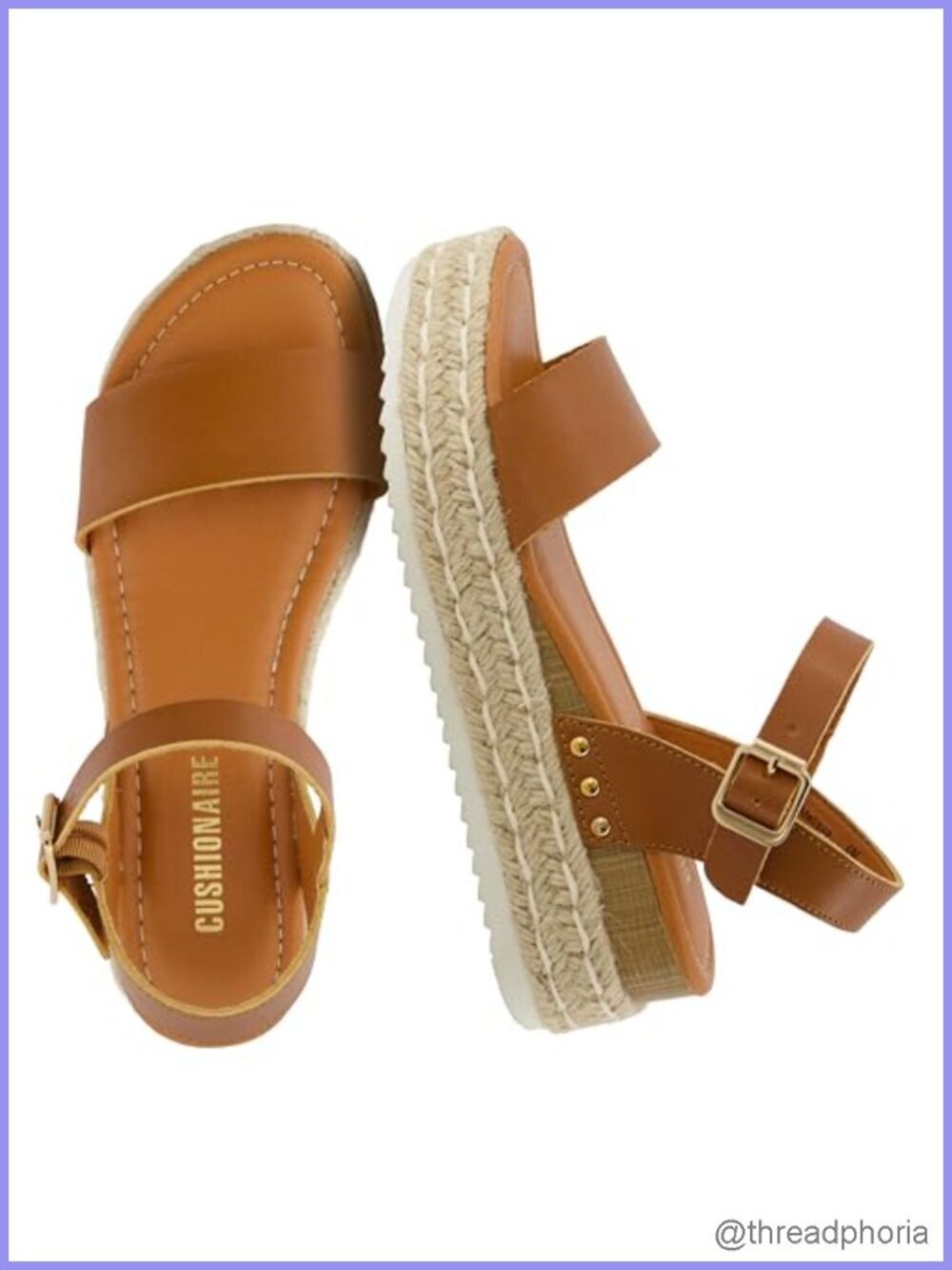 Espadrille Platform Sandals with Adjustable Ankle Strap and Memory Foam Insole